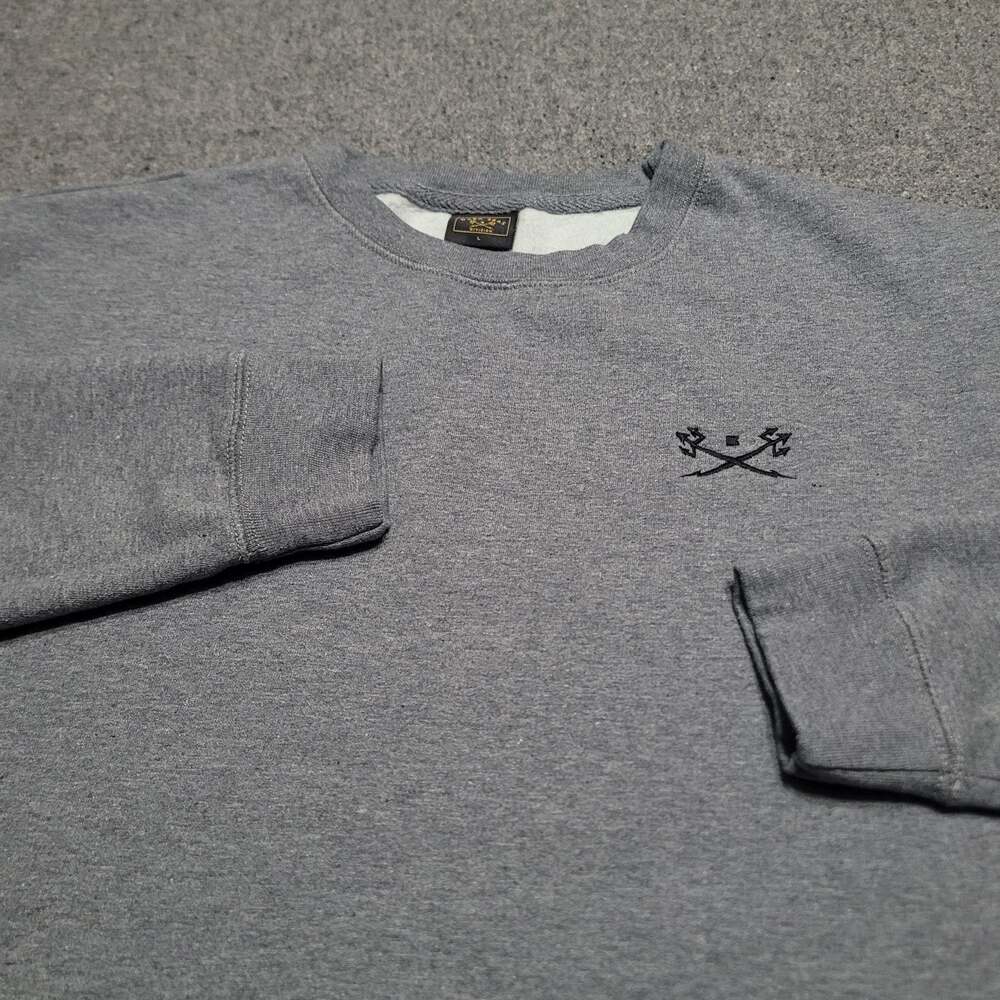 Dark Seas Sweatshirt Mens Large Gray Go-To II Crewneck Soft Fleece Embroidered